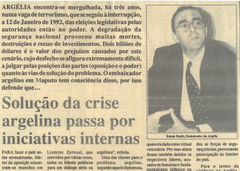Solução da crise argelina passa Publicado 14 de Janeiro de 1995
