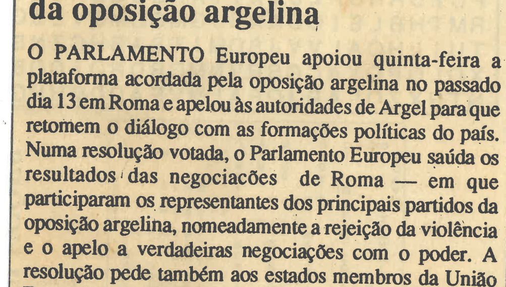 UE apoia acordo da Publicado 21 de Junho de 1995