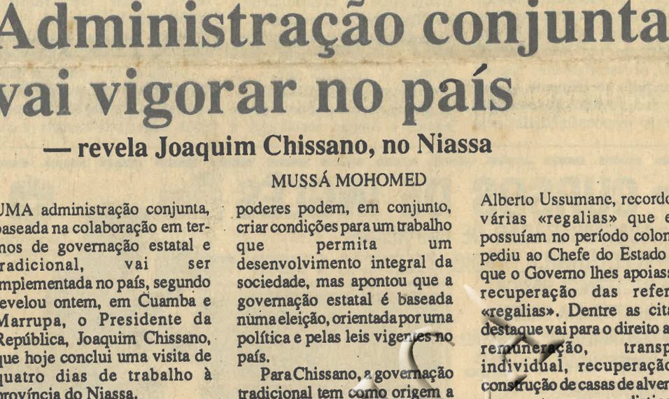 Administração conjunta vai vigorar no país de 21 de junho de 1995
