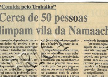 Cerca de 50 pessoas limpam a vila de Namaacha – 22 de Junho de 1995