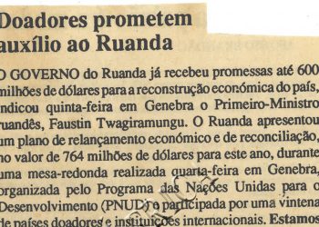 Doadores prometem auxilio ao Ruanda 21 de Janeiro de 1995