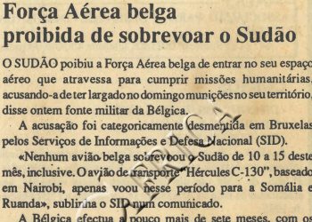 Força Aérea Belga proibida de sobrevoar o Sudão 21 de Janeiro de 1995