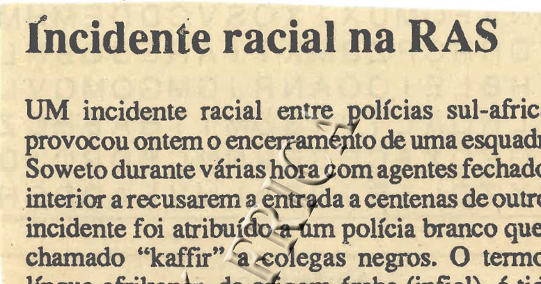 Incidente racial na RAS 17 de Janeiro de 1995