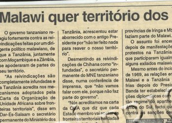 Malawi quer território dos vizinhos 03 de Fevereiro de 1995
