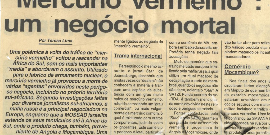 “Mercúrio vermelho” : um negocio mortal de 3 de fevereiro de 1995