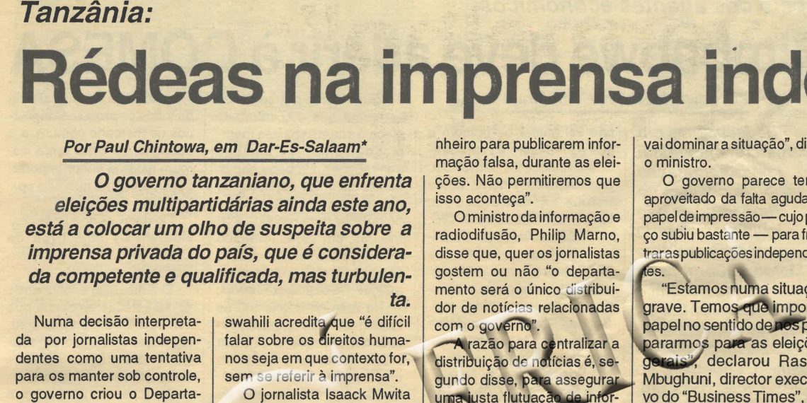 Redeas na impressa independente 03 de Fevereiro de 1995
