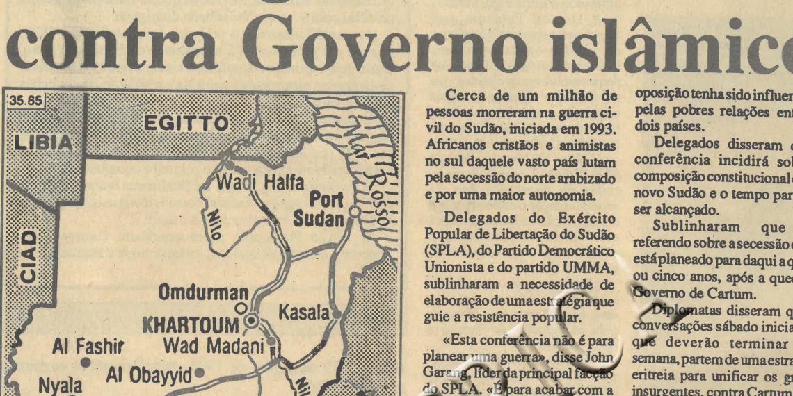 Sudão: guerrilha une-se contra Governo Islâmico 19 de Junho de 1995