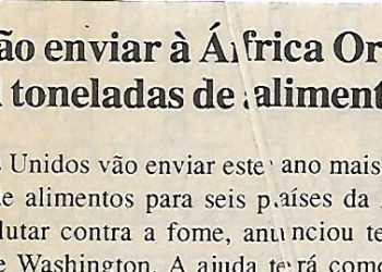 EUA vão enviar à África Oriental 700 mil toneladas de alimentos – 9 de Março de 2000