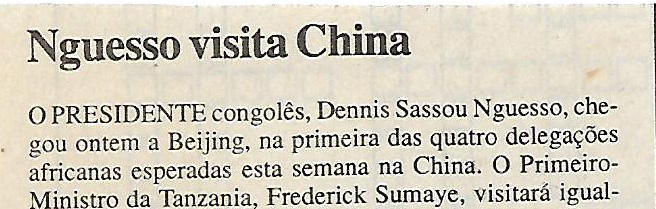 Nguesso visita China – 21 de Março de 2000