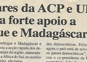 Parlamentares da ACP e EU apelam para forte apoio a Moçambique e Madagáscar – 21 de Março de 2000