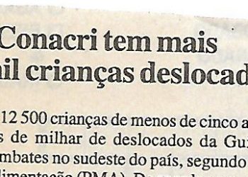 Guiné-Conacri tem mais de 12 mil crianças deslocadas – 27 de Janeiro de 2001