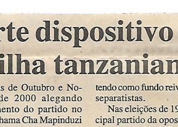 Forte dispositivo de segurança na ilha tanzaniana de Pemba – 30 de Janeiro de 2001