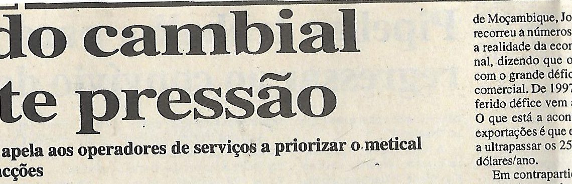 Mercado cambial sob forte pressão de 23 de Março de 2000