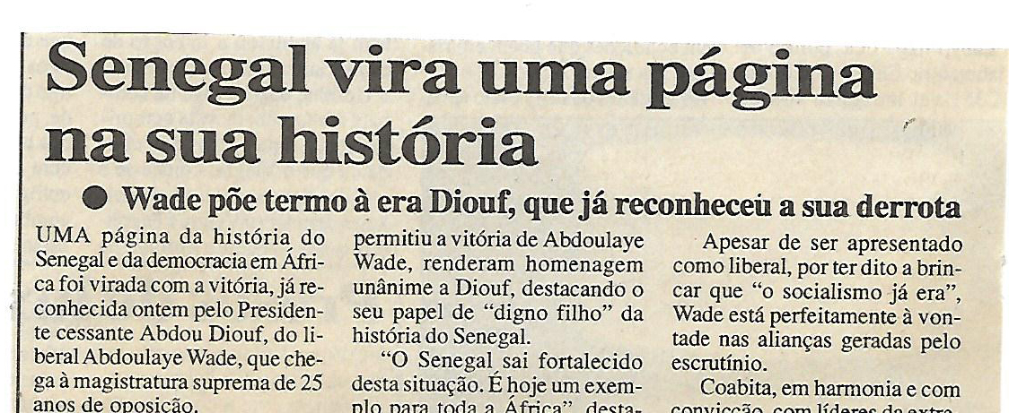 Senegal vira uma página na sua história – 21 de Março de 2000