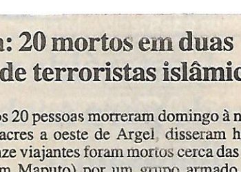 Argélia: 20 mortos em duas acções terroristas islâmicas – 19 de Dezembro de 2000