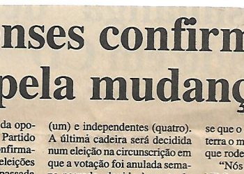 Ganenses confirmam voto pela mudança – 13 de Dezembro de 2000