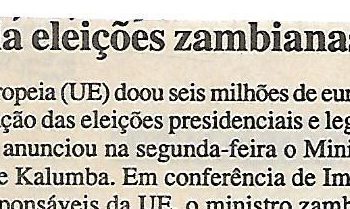 EU apoia eleições zambianas – 13 de Dezembro de 2000