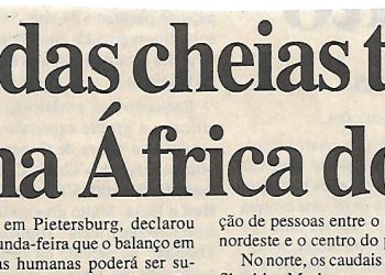 Drama das cheias também se vive na África do Sul – 1 de Março de 2000