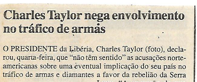 Charles Taylor nega envolvimento no tráfico de armas – 21 de Julho de 2000