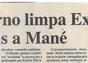 Guiné-Bissau: Governo limpa Exército de fiéis a Mané – 19 de Dezembro de 2000