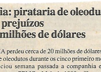 Nigéria: pirataria de oleoduto causa prejuízos de 20 milhões de dólares – 24 de Julho de 2000