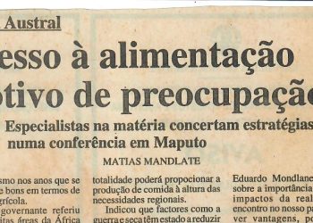 Acesso à alimentação motivo de preocupação na África Austral – 13 de Maio de 1997