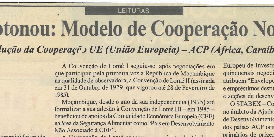 Acordo de Cotonou: Modelo de Cooperação Norte-Sul? – 21 de Janeiro de 2005