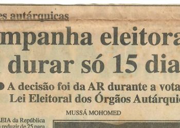 Eleições autárquicas: Campanha eleitoral vai durar só 15 dias –  2 de Abril de 1997