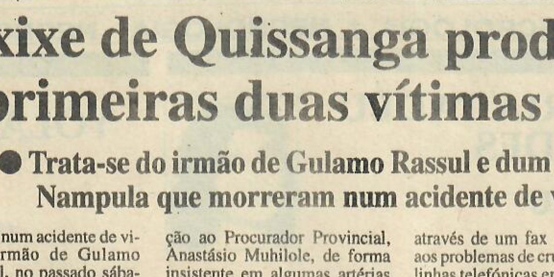 Haxixe de Quissanga produz as primeiras duas vítimas – 23 de Setembro 1997