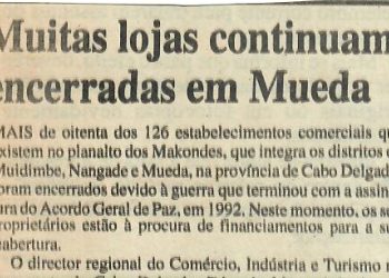 Muitas lojas continuam encerradas em Mueda – 17 de Setembro de 1997