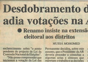 Desdobramento da CNE adia votação na AR – 16 de Abril de 1997