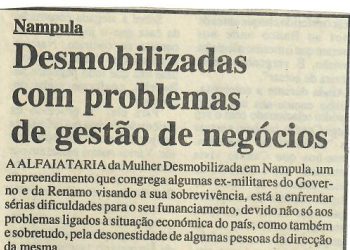 Desmobilizados com prolbemas de gestão de negócios – 12 de Julho de 1997