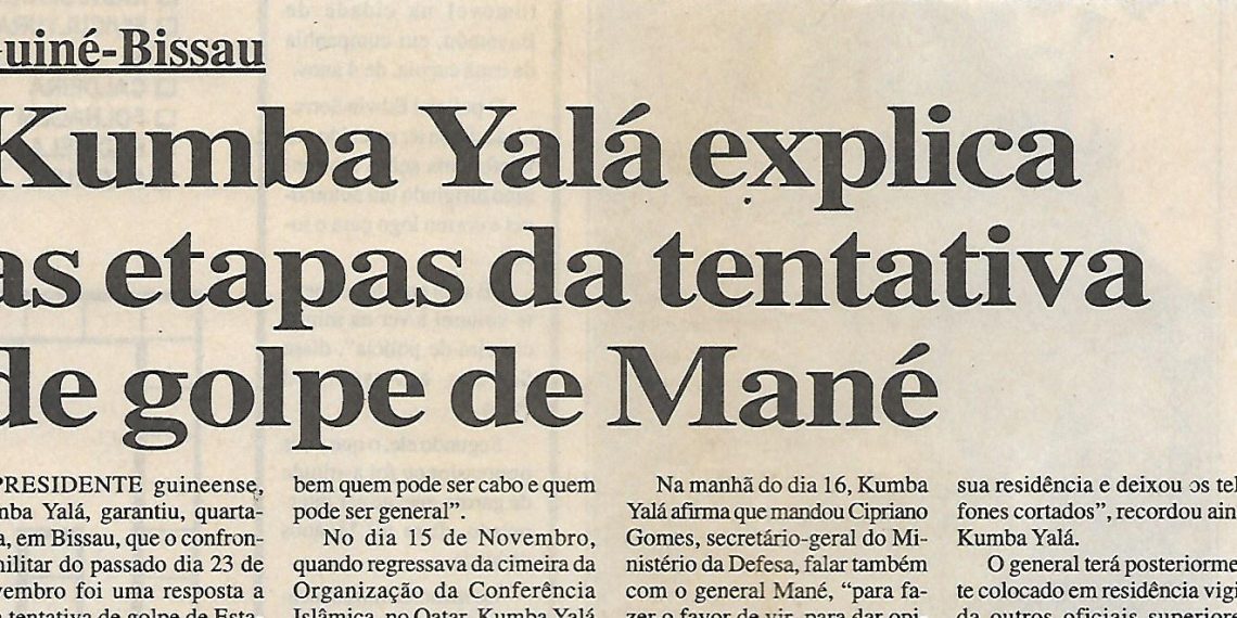 Kumba Yalá explica as etapas da tentativa de golpe de Mané – 8 de Dezembro de 2000