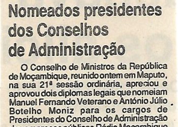 Para a RM e TVM Nomeados presidentes dos Conselhos de Administração – 14 de Setembro de 1994