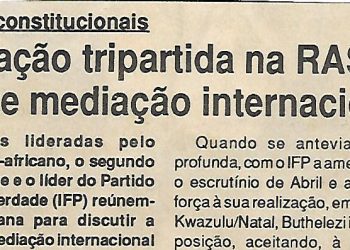 Delegação tripartida na RAS discute mediação internacional – 8 de Setembro de 1994