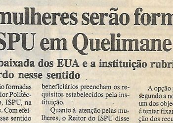 Mais mulheres serão formadas pelo ISPU em Quelimane – 17 de Julho de 2000
