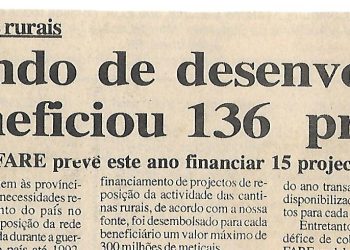 Fundo de desenvolvimento beneficiou 136 projectos – 17 de Julho de 2000