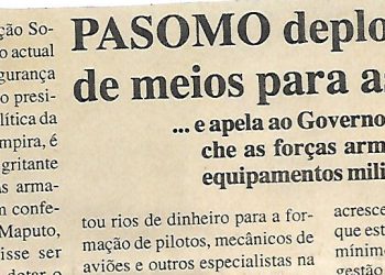 PASOMO deplora falta de meios para as FADM – 18 de Julho de 2000