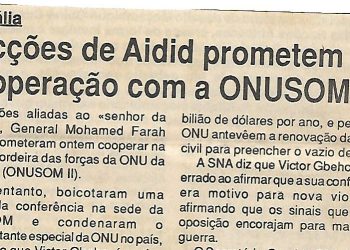 Facções de Aidid prometem cooperação com a ONUSOM II – 5 de Novembro de 1994