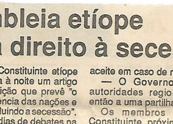 Assembleia etíope adopta direito à secessão – 24 de Novembro de 1994