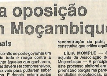 Queremos uma oposição construtiva em Moçambique – 8 de Novembro de 1994