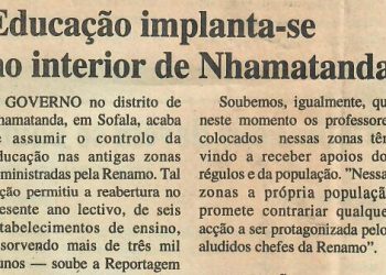 Educação implanta-se no interior de Nhamatanda – 15 de Abril de 1997