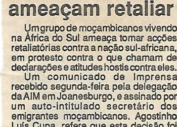 África do Sul – Moçambicanos ameaçam retaliar – 26 de Outubro de 1994
