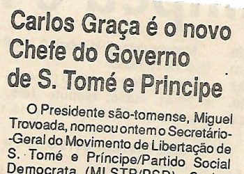 Carlos Graça é o novo Chefe do Governo de S. Tomé e Príncipe -26 de Outubro de 1994