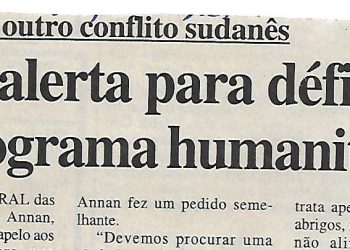 Darfour, outro conflito sudanês – 21 de Outubro de 2004