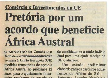 Comércio e Investimento da EU – Pretória por um acordo que beneficiem África Austral – 17 de Julho de 1997