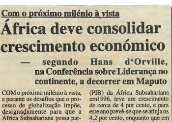 Com o próximo milénio à vista – África deve consolidar crescimento económico – 10 de Setembro de 1997