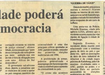 África do Sul – Criminalidade poderá matar a democracia – 16 de Julho de 1997