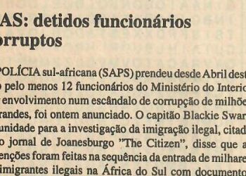 RAS: detidos funcionários corruptos – 04 de Julho de 1997