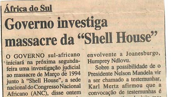 África do Sul – Governo investiga massacre da “Shell House” – 03 de Abril de 1997